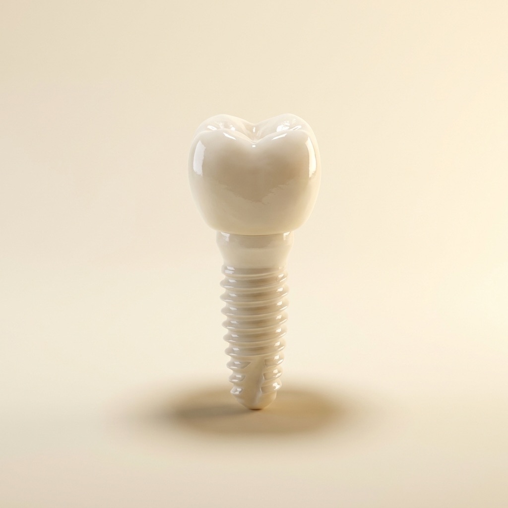 Dental implant — ivory porcelain artwork